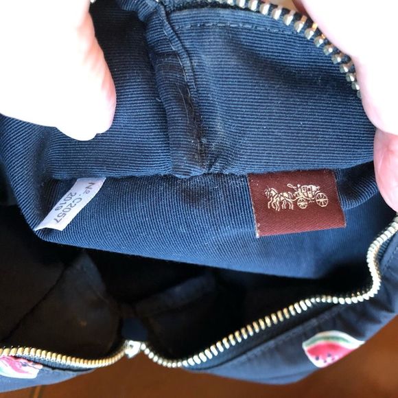 COACH - Watermelon Cosmetic Bag in Navy Canvas. So cute and LIKE NEW! 🍉 - Picture 12 of 12